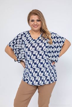 Picture of CURVY GIRL NAVY BATWING TOP